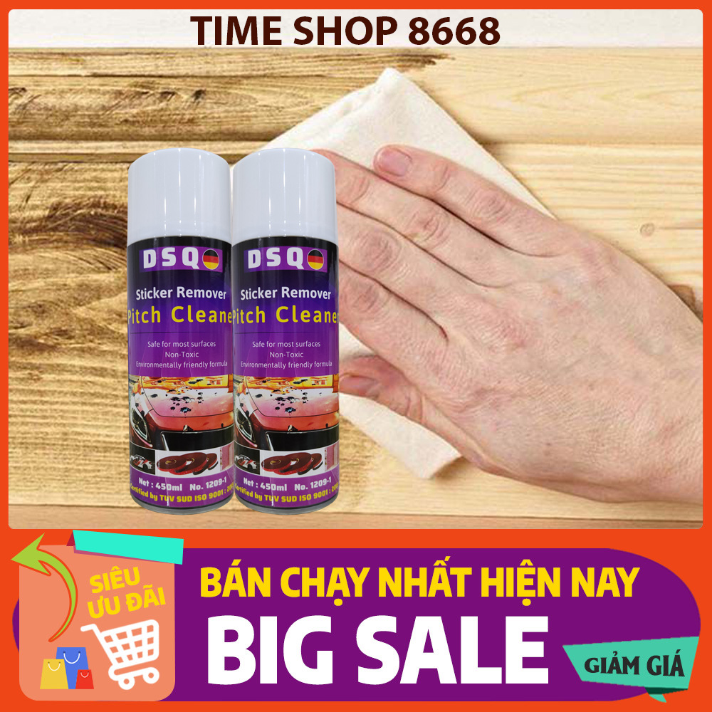 Chai Xịt Tẩy Keo Sơn Băng Dính - Vệ Sinh Nhựa Đường Vết Bút Mực DSQ - Dung Tích 450ML - TIME SHOP 8668