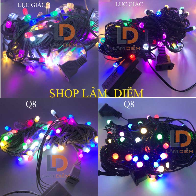 Đèn led trang trí dây chớp nhấp nháy dây 7m-10m trang trí noel giáng sinh tết trang trí quán cafe
