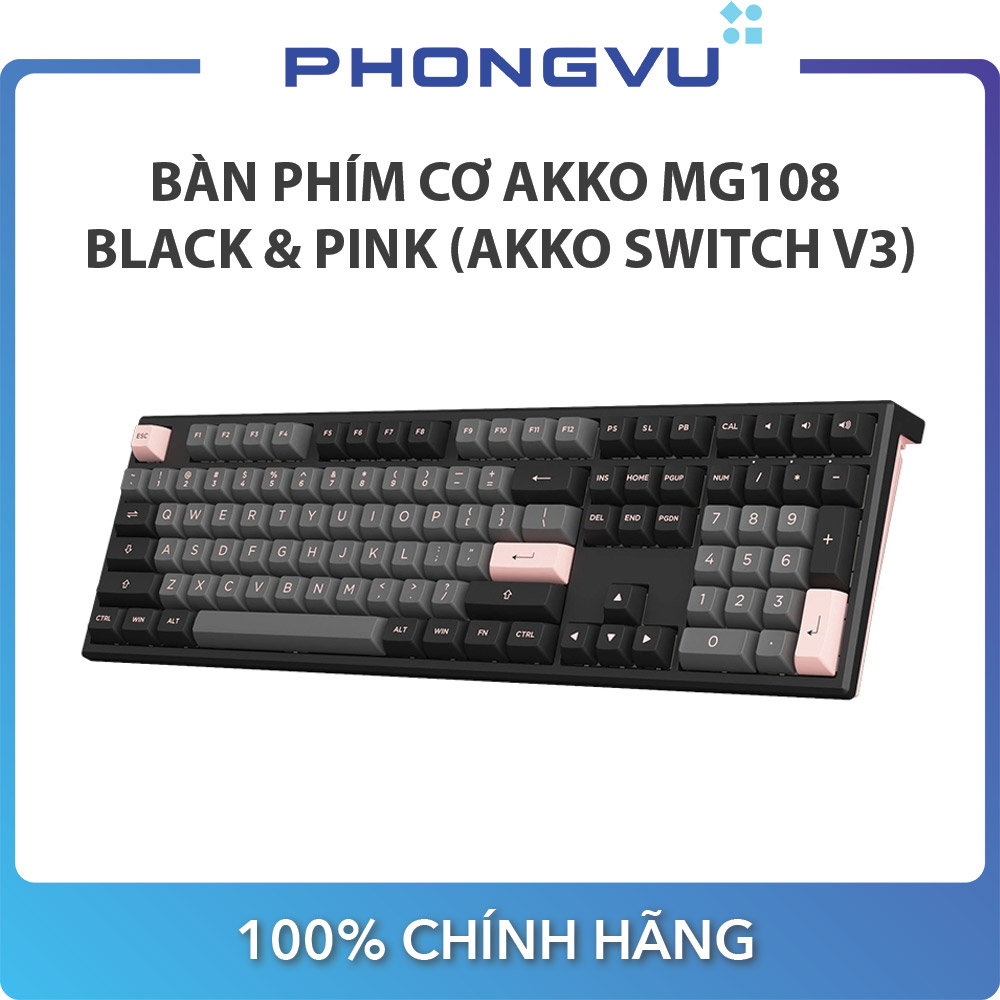 Bàn phím cơ AKKO MG108 Black & Pink