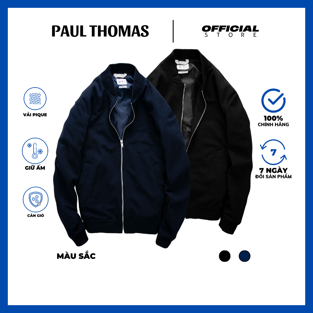 Áo khoác bomber vải pique - paul thomas