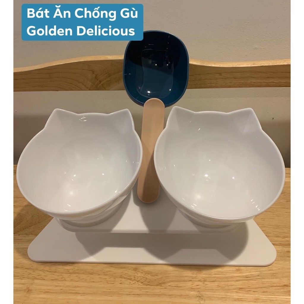 Bát Ăn Chống Gù Cho Chó Mèo - Chân Đế Nghiêng 15° - Chất Liệu Nhựa Cao Cấp - Màu Sắc Đẹp Sang Trọng