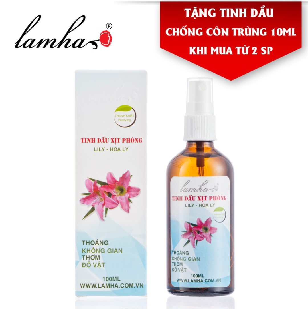 Xịt phòng tinh dầu hoa ly 100ml lam hà