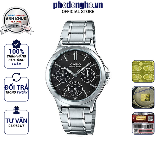 Đồng hồ nữ dây kim loại casio anh khuê ltp-v300d-1audf