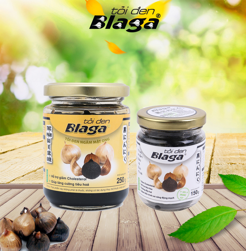 Tỏi đen ngâm mật ong + tỏi đen blaga lọ