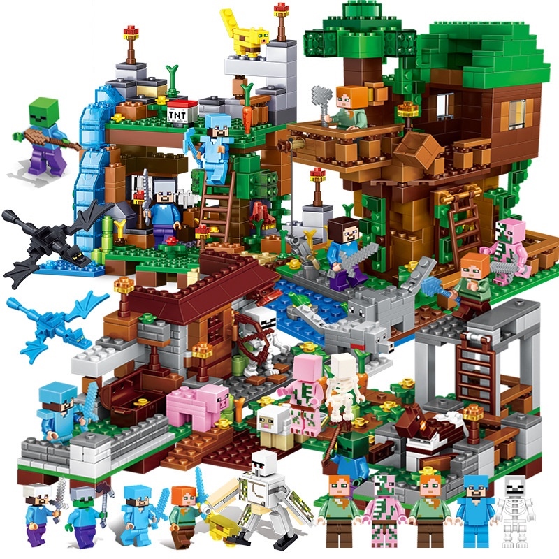 Đồ chơi lắp ráp❖♠¤  [Mã 12LSSALE giảm 100  đơn 50k] Bộ Đồ Chơi Lắp Ráp Lego Minecraft Cho Bé