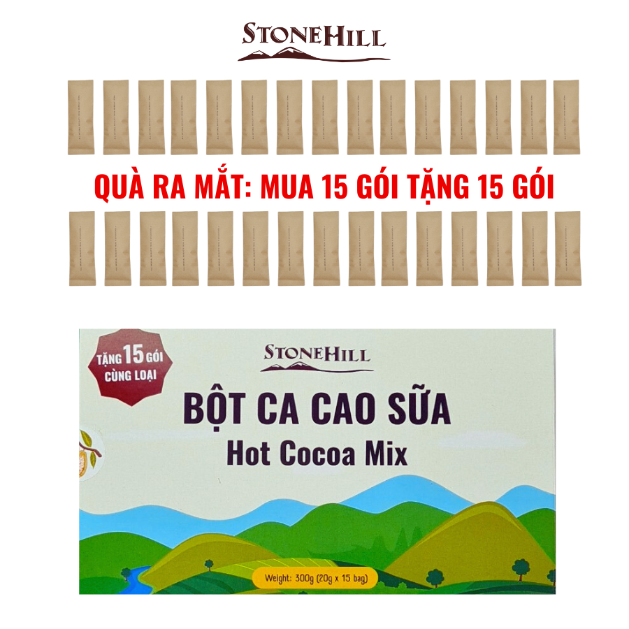 Tặng 15 gói cùng loại, Bột Ca Cao Sữa Stone Hill Cocoa Products 300g Hot