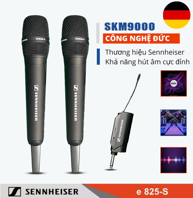 Micro sennheiser skm 9000 ,micro không dây, sóng uhf siêu cao, bắt âm mạnh, đảm bảo tiết kiệm pin, hát nhẹ, cho dàn karaoke gia đình, sân khấu, phòng trà