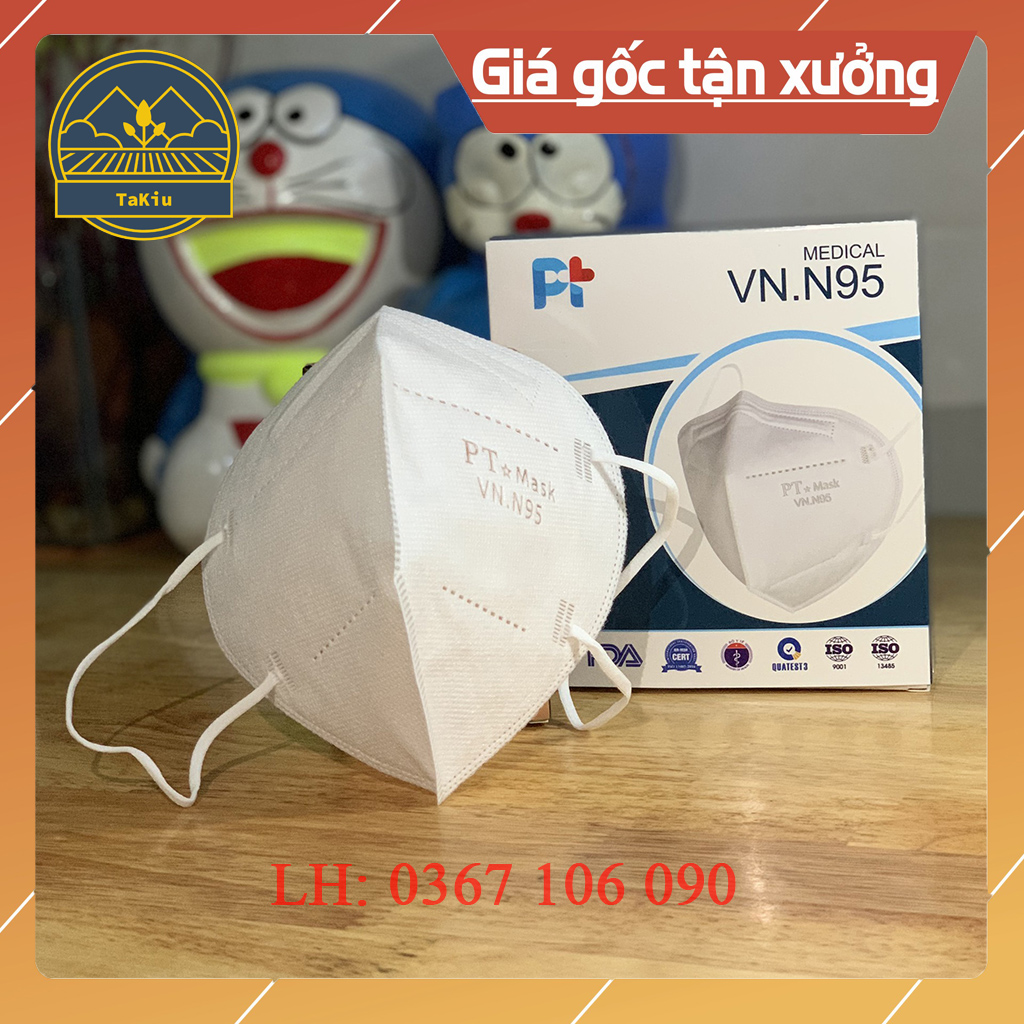 Khẩu trang n95 pt 4 lớp kháng khuẩn hộp 10 cái