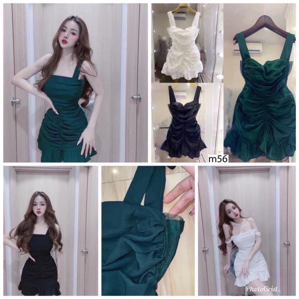 Đầm nhún bèo 2 dây