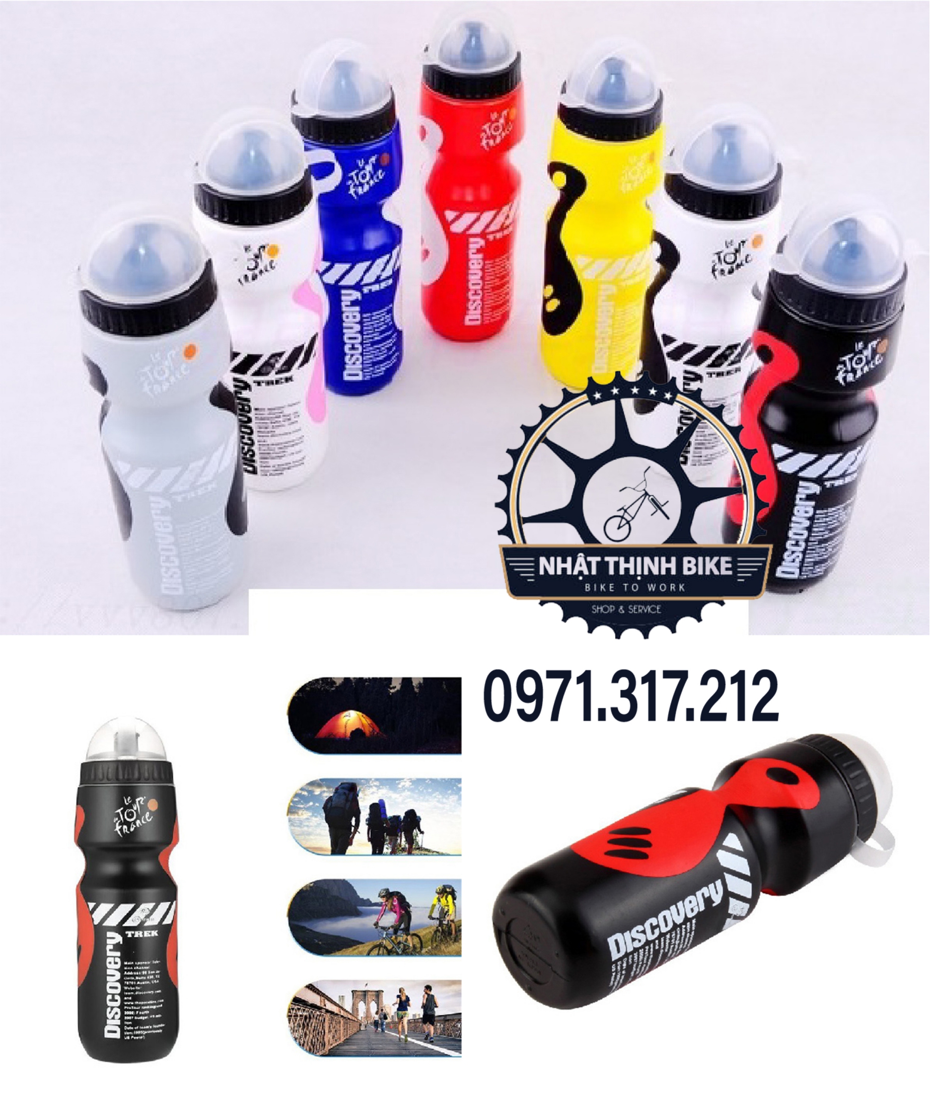 Bình đựng nước xe đạp thể thao Discover chất liệu nhựa