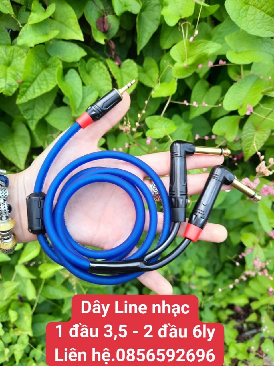 Dây line nhạc 1 đầu 3.5 ra 2 6li hoặc 2 bông sen