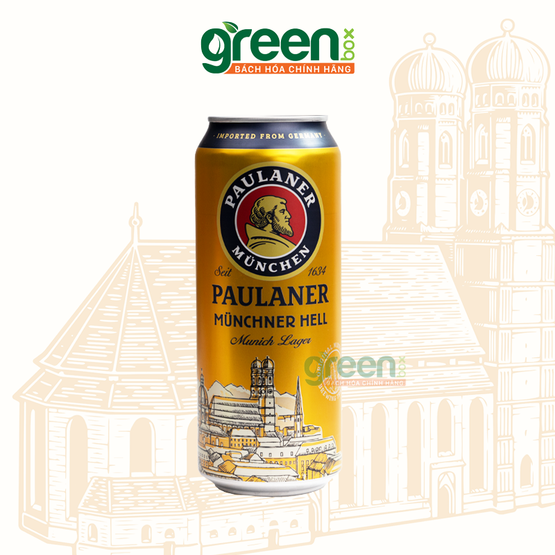 Bia Đức nhập khẩu hương lúa mạch Paulaner Munich Hell dung tích 500ml