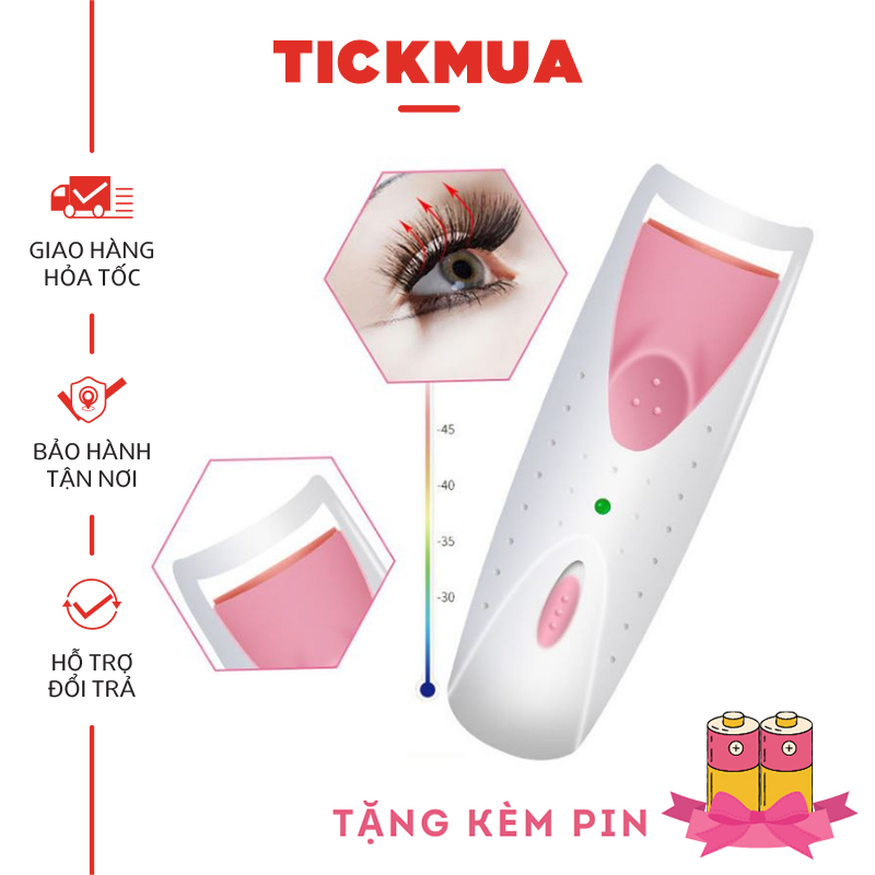 Máy bấm mi bằng nhiệt TẶNG kèm pin cầm tay tiện dụng nhỏ gọn - TICKMUA - LD010