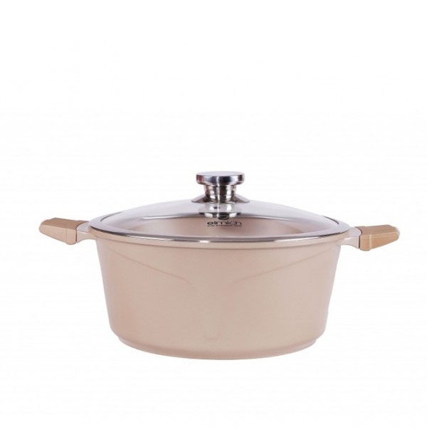 Nồi chống dính Elmich Vitaplus Perla chính hãng vung kính dùng bếp từ, xuất xứ CH Séc, sản xuất tại Việt Nam
