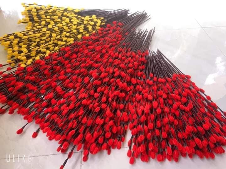 Nụ tầm xuân cành làm sẵn bằng kẽm nhung