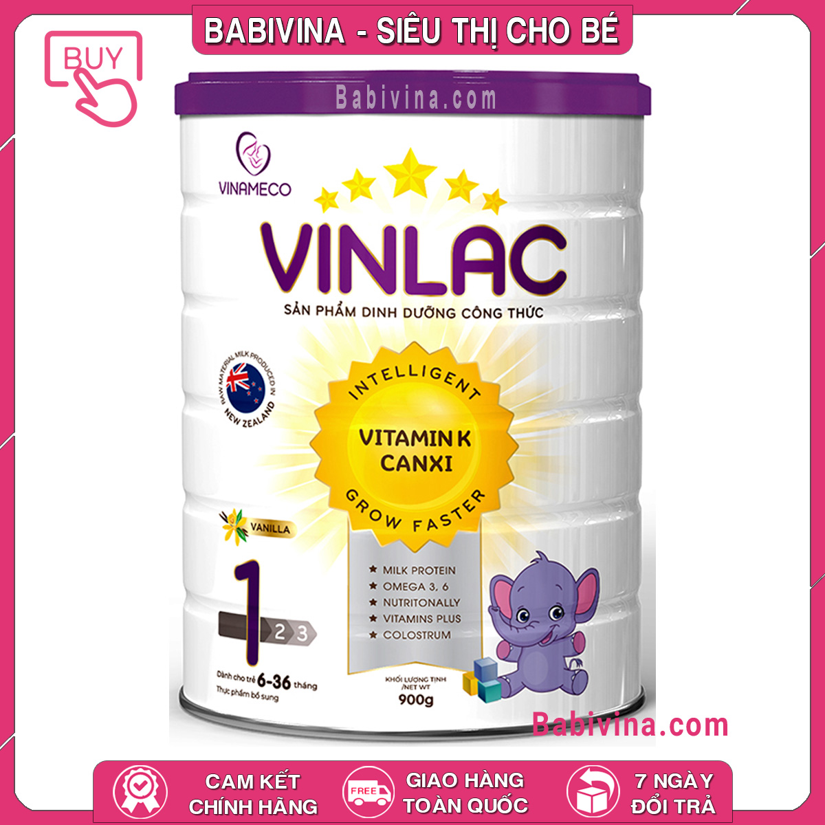 [CHÍNH HÃNG] Sữa Bột Vinlac 1 900G | Dinh Dưỡng Cho Trẻ từ 6-36 Tháng tuổi