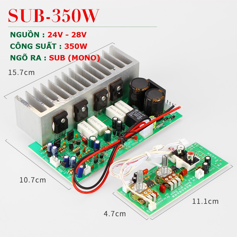 Mạch khuyếch đại công suất BTL SUB 350W, Nguồn 24v - 28v, Công suất 350W Dùng độ loa kéo, loa sub, karaoke .v.v...