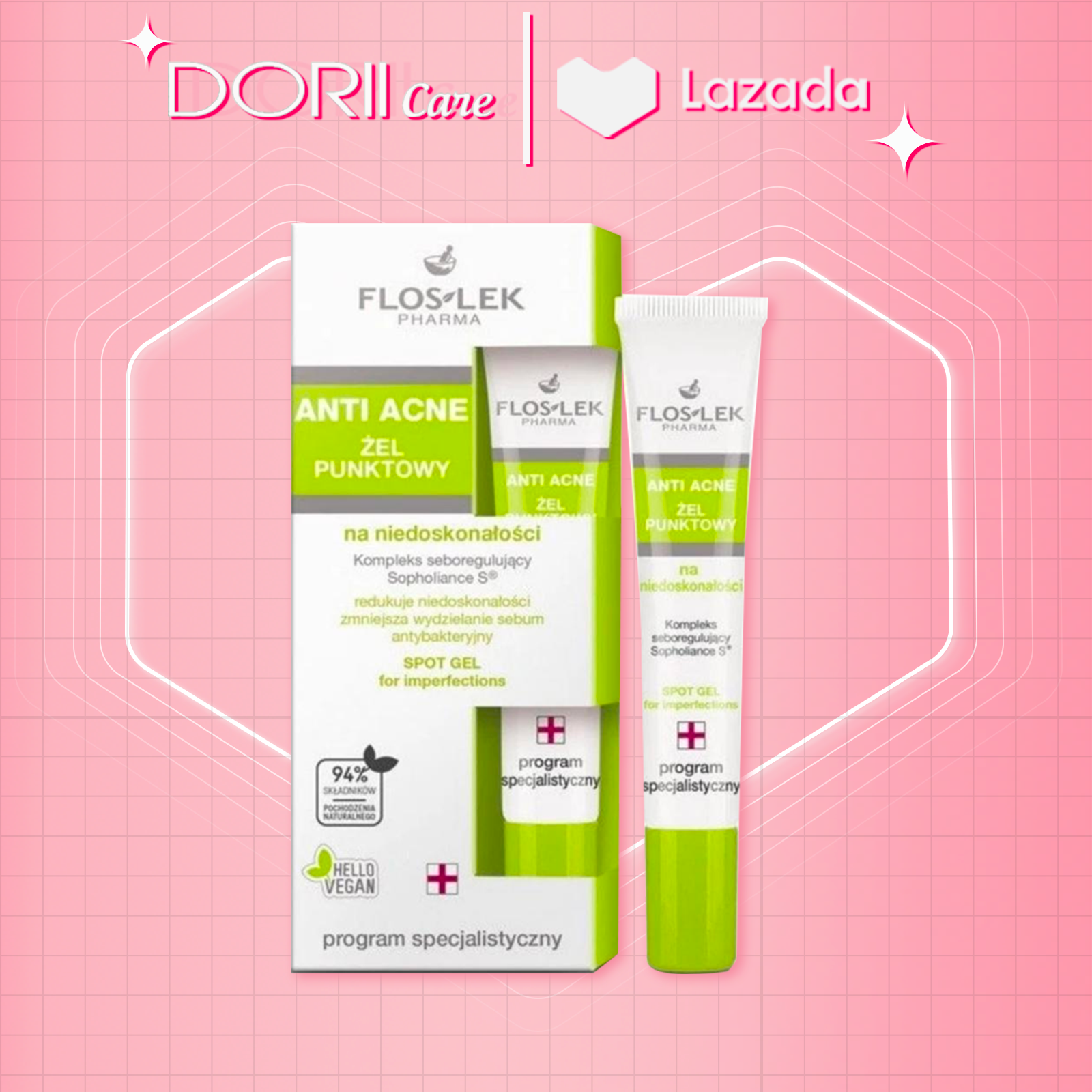 FLOSLEK GEL NGỪA MỤN DIỆT KHUẨN ANTI ACNE ANTIBACTERIAL INTENSE 20ML