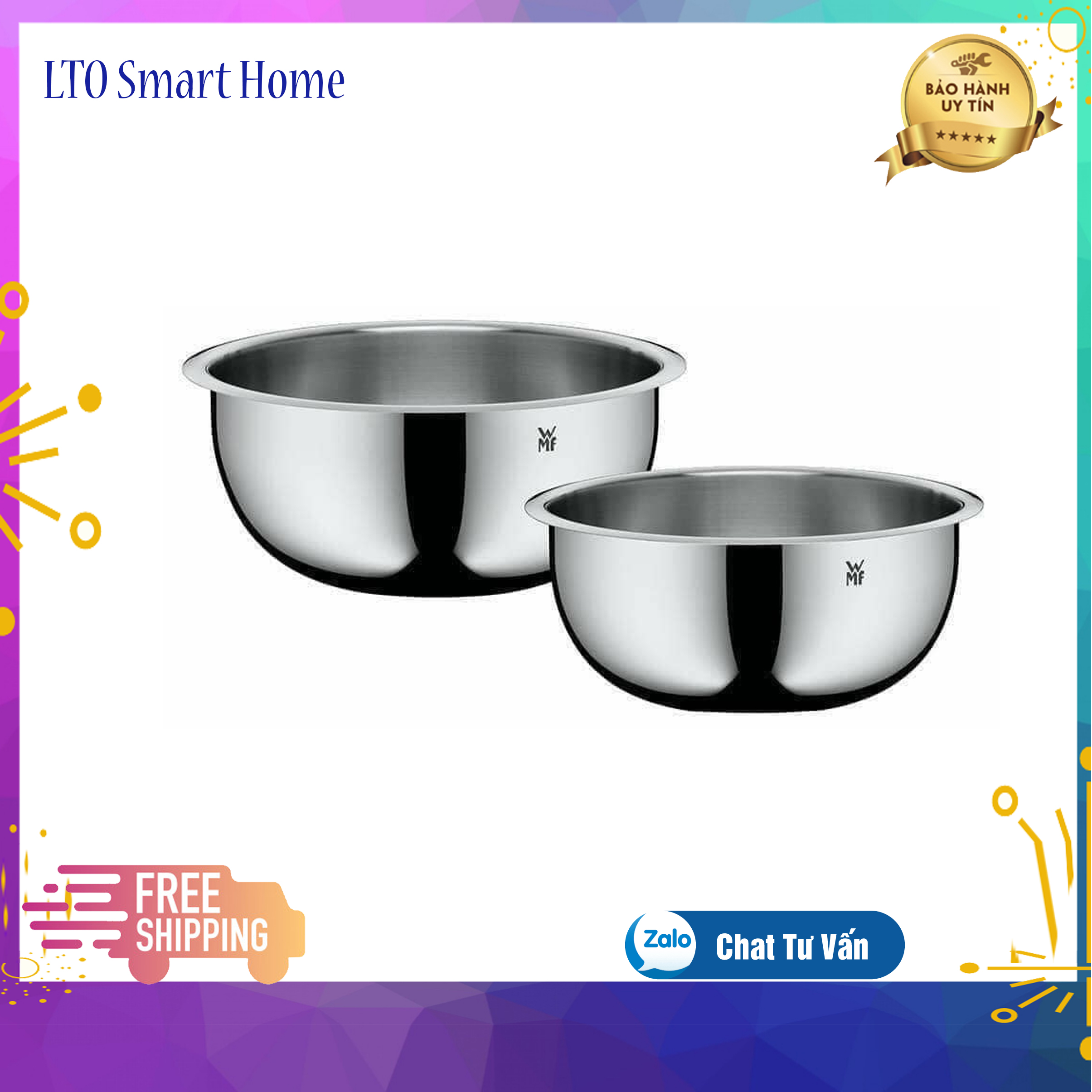 Thố Bát Trộn Bột Inox WMF Đa Năng  LTO Smart Home TWMF02 Bền Đẹp, Dày Dặn