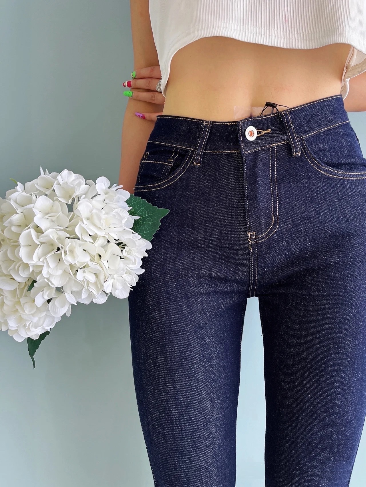 Quần Jean Nữ M03X XANH XƯỚC BỐ (Có Size Đại) - Quần Jeans Nữ Lưng Cao Co Giãn Tốt - Quần Bò Nữ Kiểu Dáng Basic - 050305