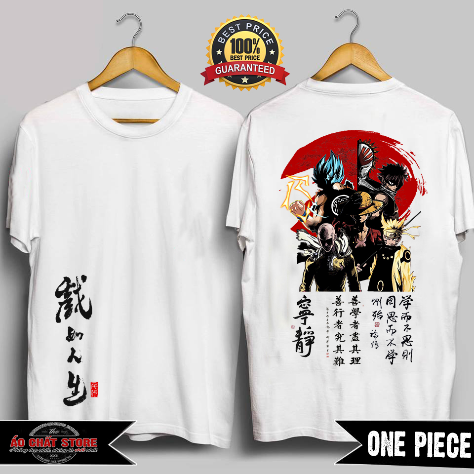 [HCM][SIÊU PHẨM] Áo Thun Họa hình Luffy - Songoku - Punch Man - Naruto Cực Đẹp | Amine Tshirt OP34