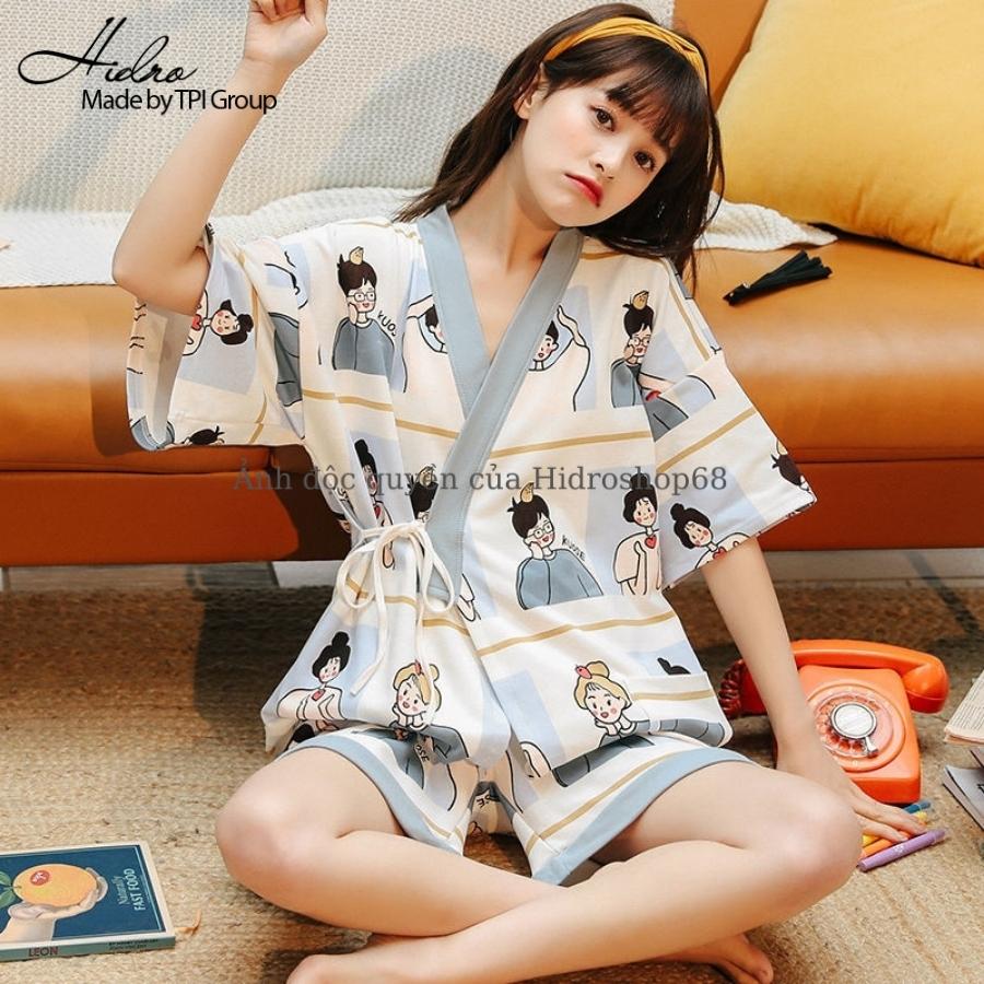 Bộ pijama kimono lụa cao cấp mềm mịn nhiều họa tiết dễ thương