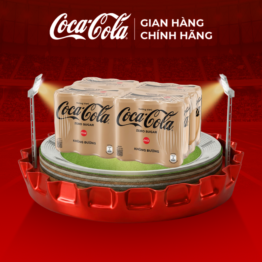 [SIÊU SALE ] Lốc 24 Lon Nước Ngọt Giải Khát Coca-Cola Không Đường Hương Vani 320m/Lon Coca-Cola Official Store