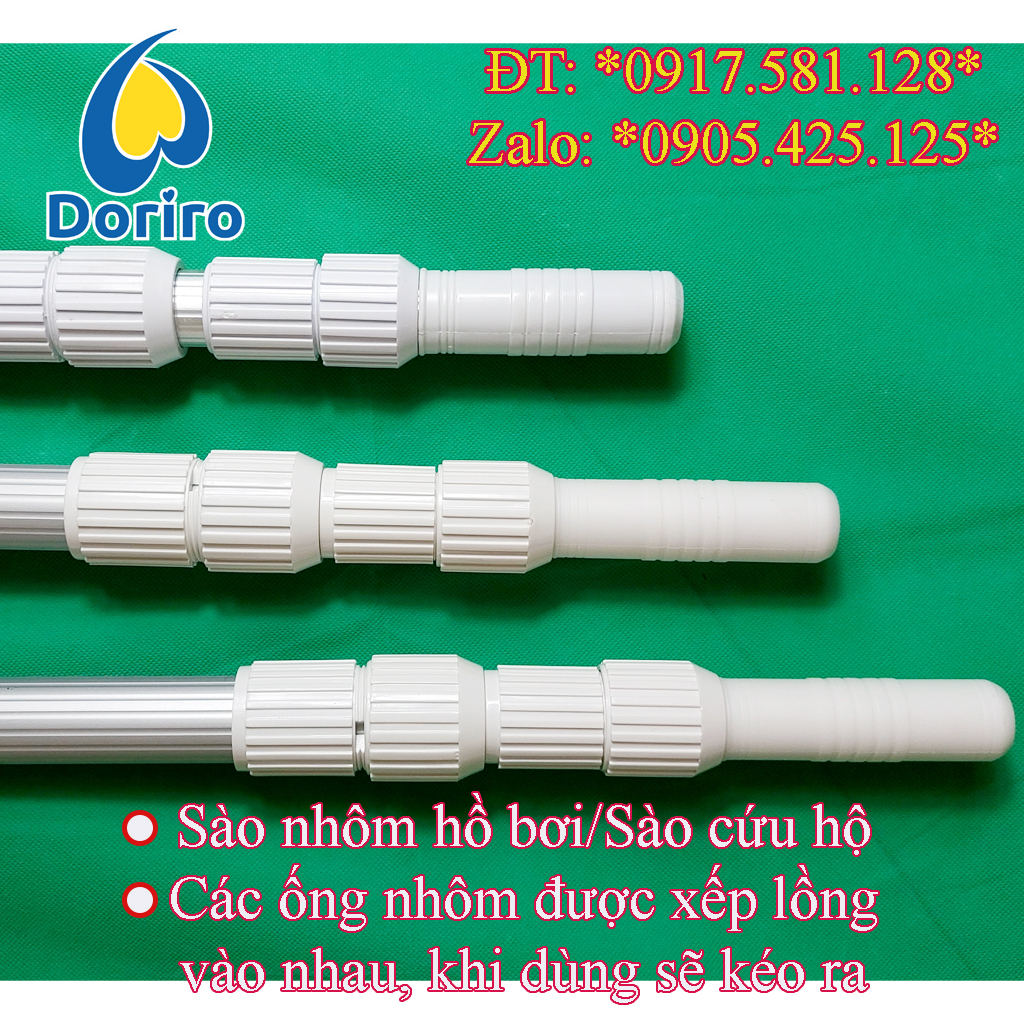 Sào nhôm hồ bơi dài 9 mét = 3 đoạn x 3 mét/Sào nhôm bể bơi/Sào gắn dụng cụ vệ sinh bể bơi/Sào cứu hộ