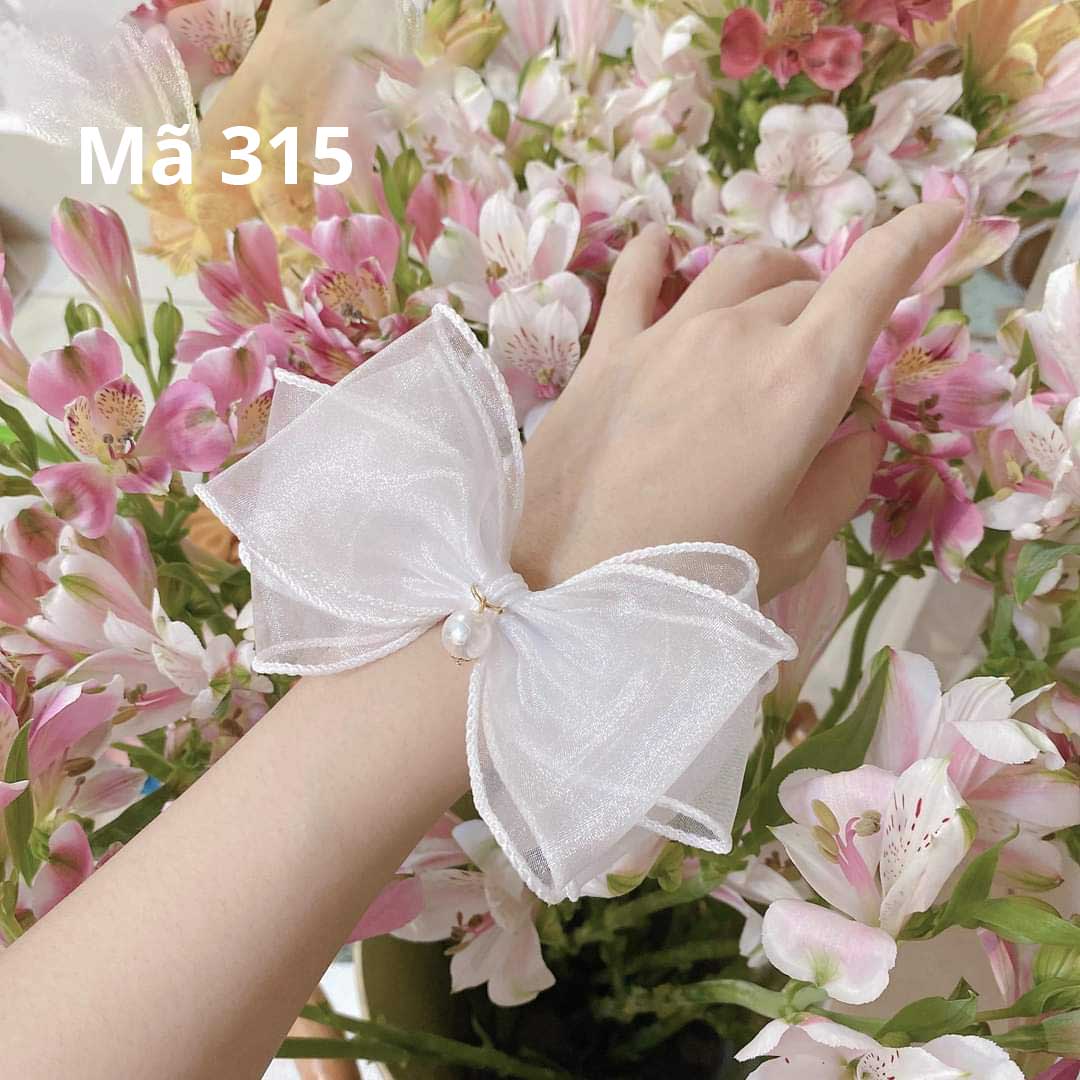 B315 - Kẹp tóc nơ voan xinh xắn nhiều mầu