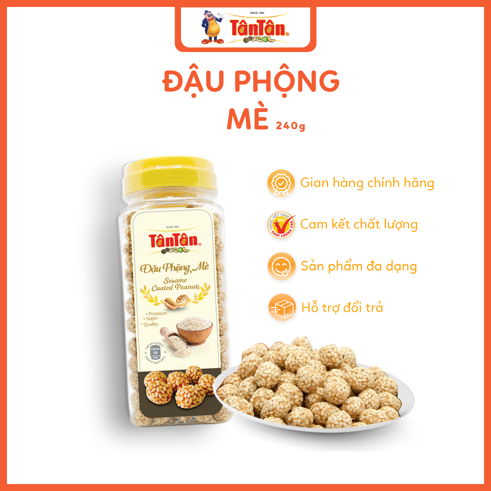 Đậu phộng Mè Tân Tân hũ 240g