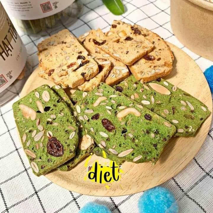 Bánh biscotti nguyên cám nhiều hạt dinh dưỡng