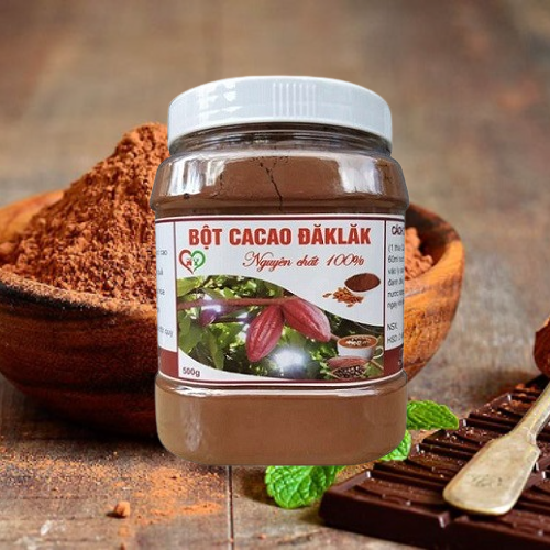 Hộp 500G cacao đăk lăk nguyên chất