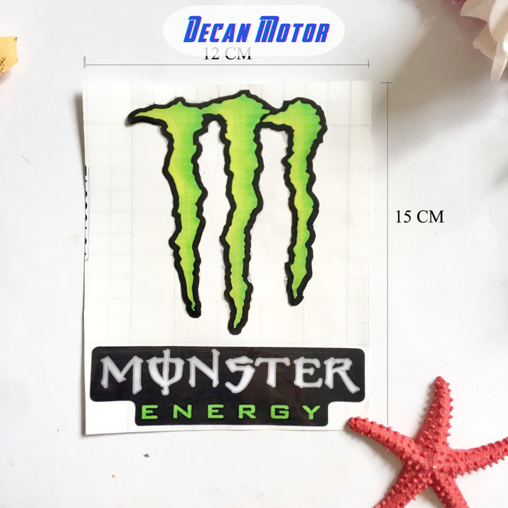 Tem Monster dán xe máy, decan hình Monster chất chơi, được làm bằng nhựa dẻo chống nước, dán được trên các bề mặt cho xe máy, xe điện, ô tô (loại to)