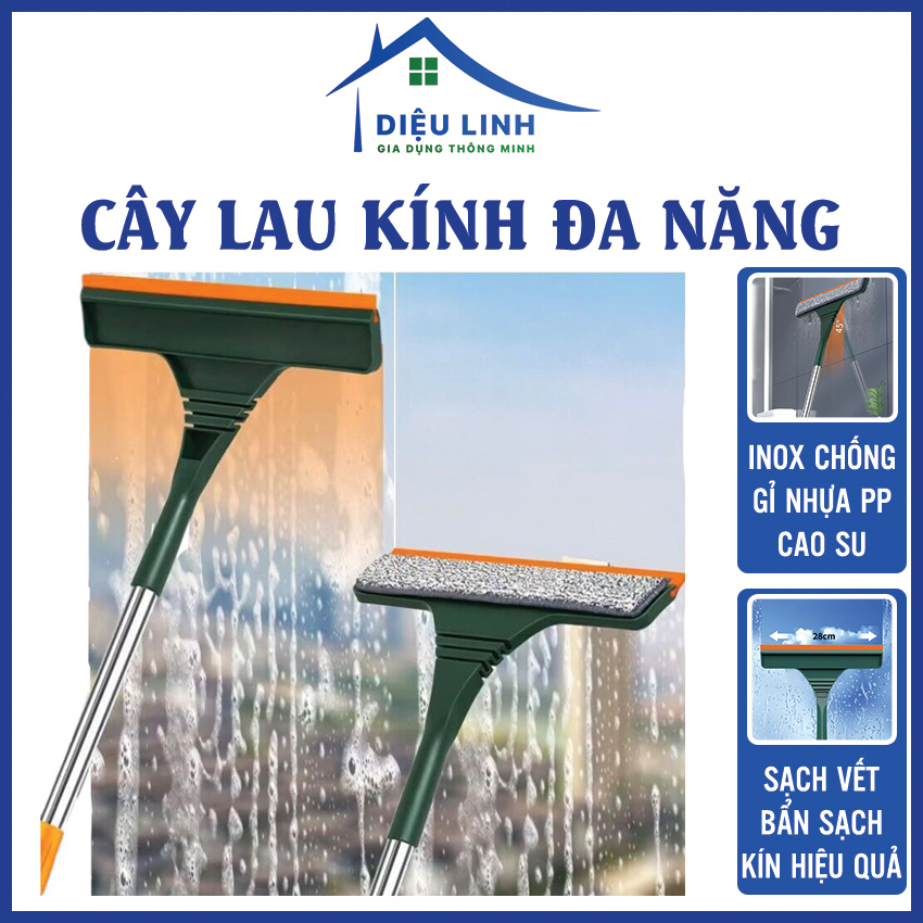 Cây Lau Kính, Gạt Chùi Kính Đa Năng 2 Đầu Trong 1, Cán Tăng Giảm Chiều Dài, Đầu Lau Tích Hợp Thêm Phần Gạt Nước Siêu Tiện Lợi Dieulinhshop