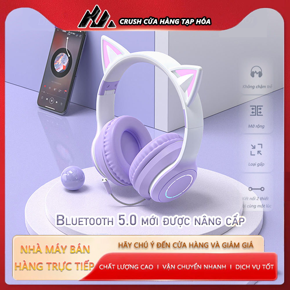 Crush tay nghe blutoooth/tai nghe dây/tai nghe bluetooth tai nghe dễ thương có sẵn để chơi game