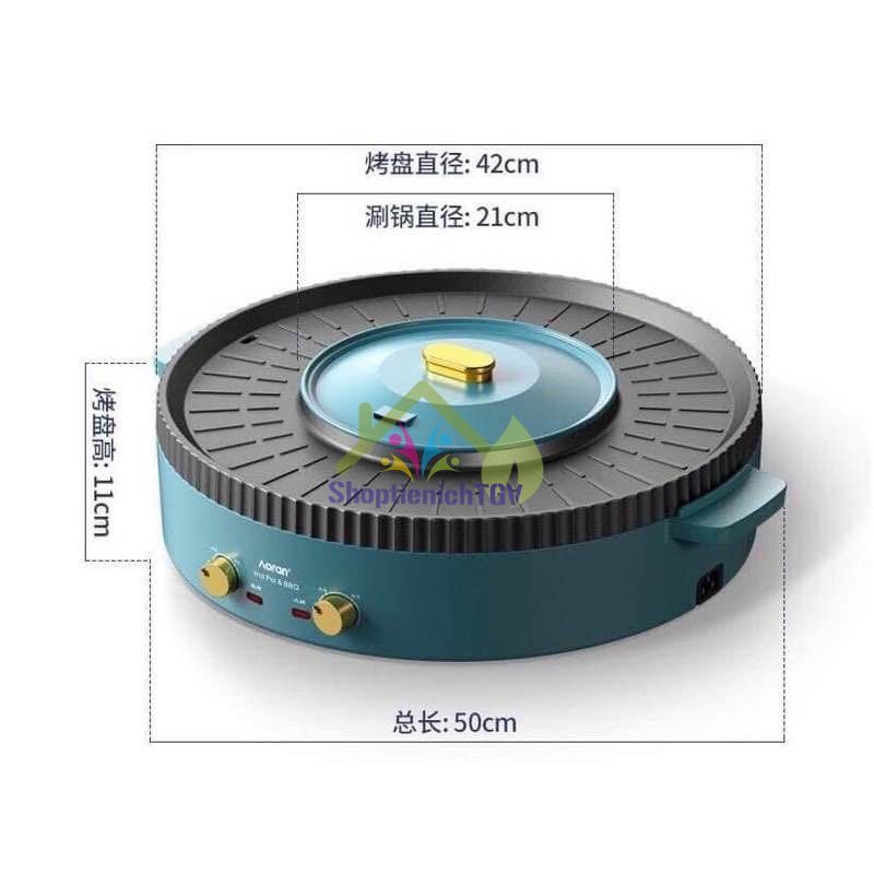 Nồi lẩu nướng tròn 2 in 1 hongshuangxi nội địa trung