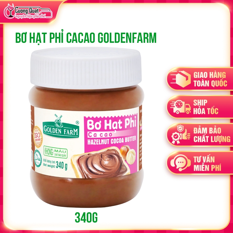 Bơ Hạt Phỉ Cacao Goldenfarm 340gr
