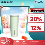 Bình ly giữ nhiệt Lightly 650ml Sunhouse KS-TU650LG - Inox 304 - Giữ nhiệt 4-6h - Đế silicon chống trượt