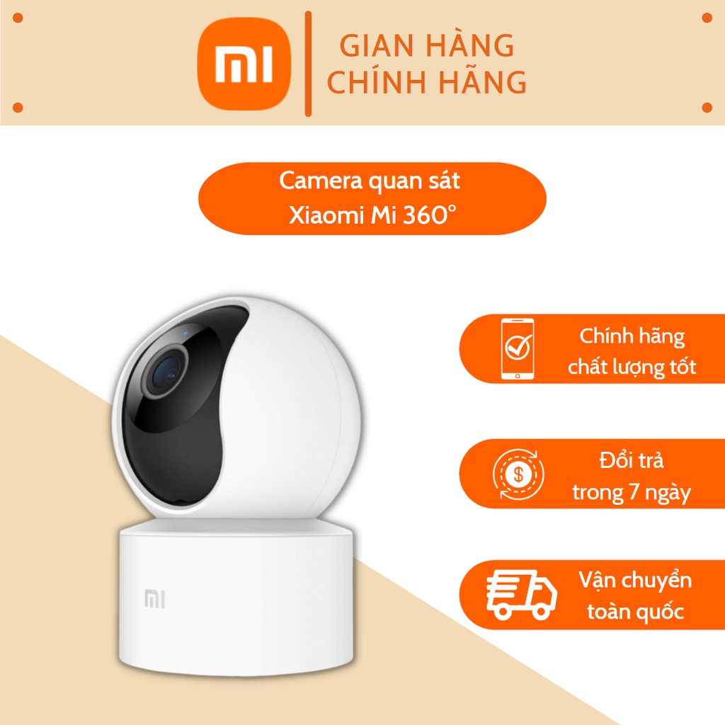 Camera 360° Xiaomi Camera quan sát Mi 360° 1080P Mi Home Security có đèn hồng ngoại, kết nối wifi - Camera an ninh - Camera giám sát Xiaomi