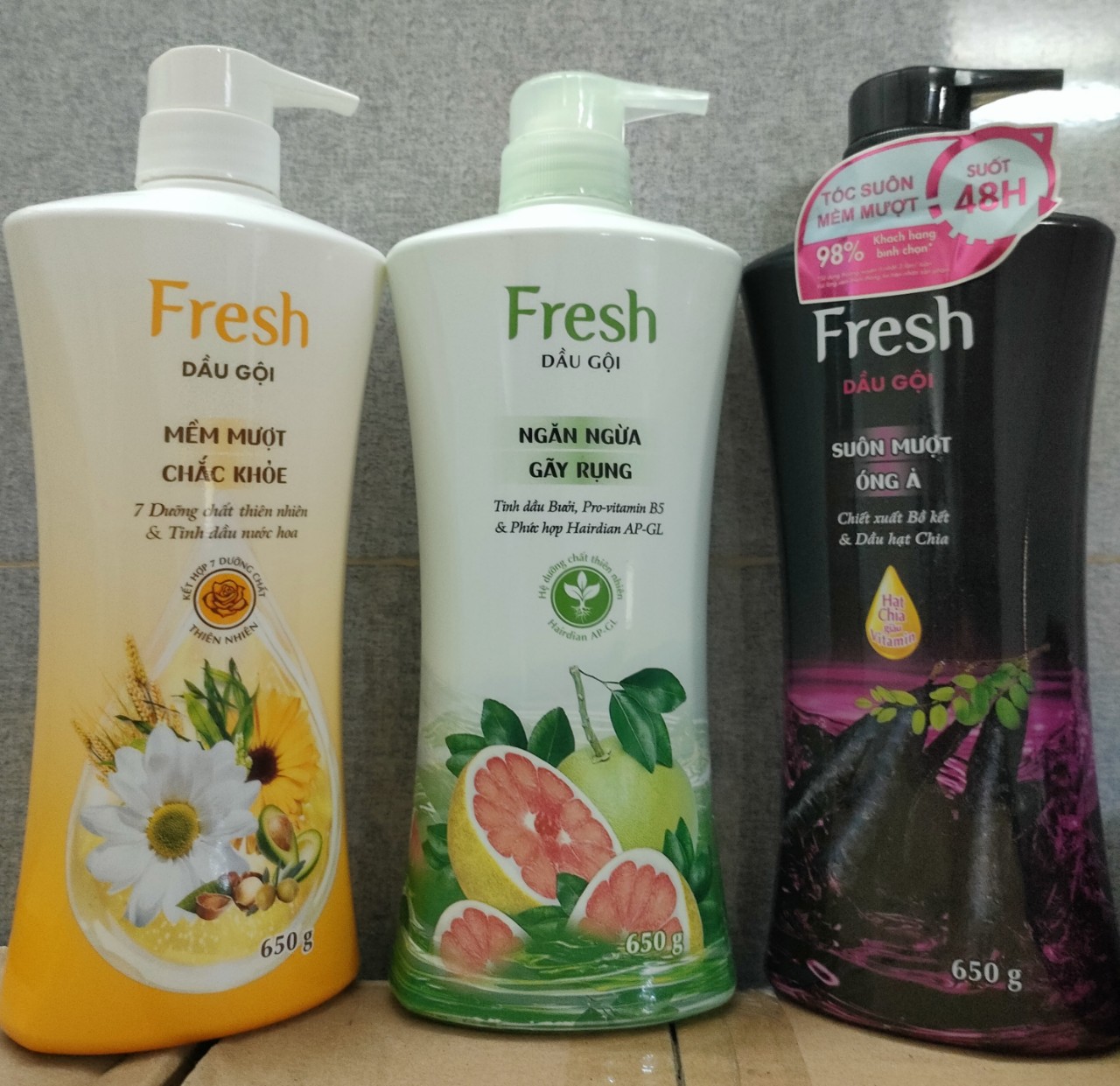 Dầu gội Fresh 650g bồ kết| 7 dưỡng chất thiên nhiên | Tinh dầu bưới