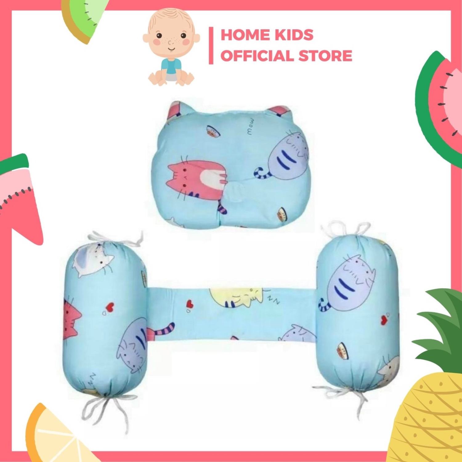 Bộ chặn bông kèm gối hoạ tiết dễ thương cho bé