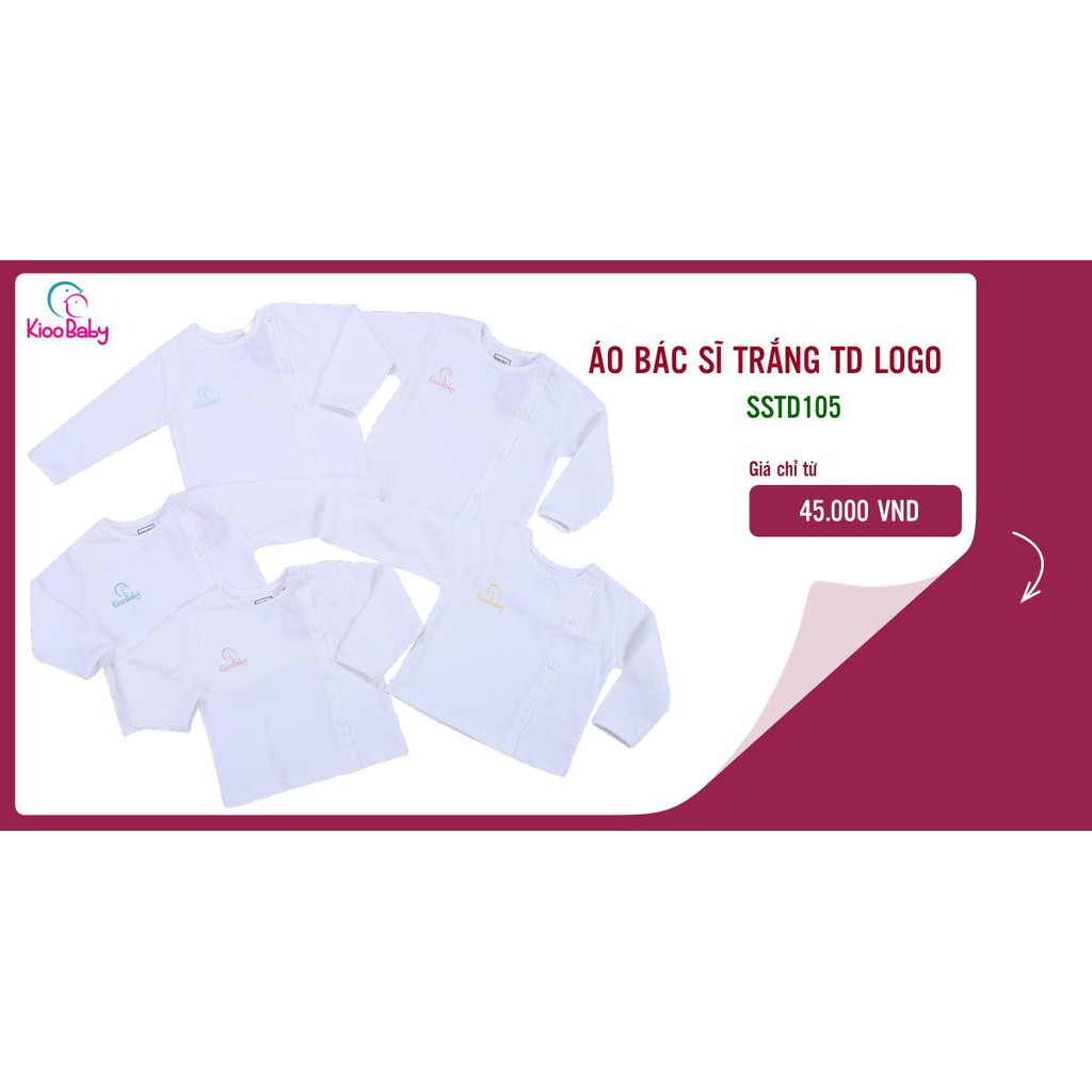 [HCM]Kioobaby - Áo Tay Dài Bác Sĩ Trắng Logo