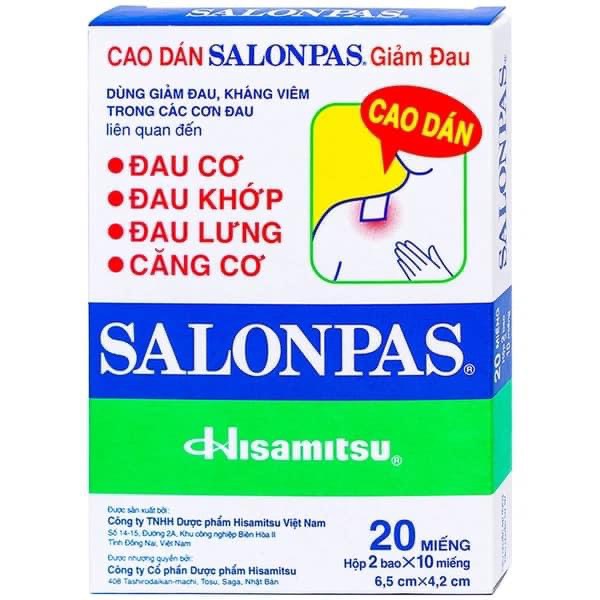 🔷 Cao dán Salonpas giảm đau, kháng viêm