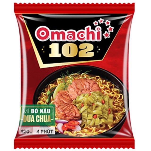 Mì omachi 102 bò nấu dưa chua 120g