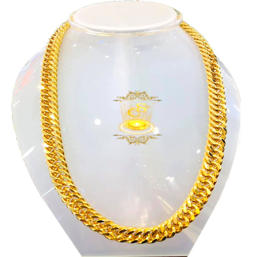 dây chuyền khoen lật bản cực đại mạ vàng 18k - kích thước 1.2x60cm, đường nét tỉ mỉ, công nghệ xi hiện đại - caraven silver - MY
