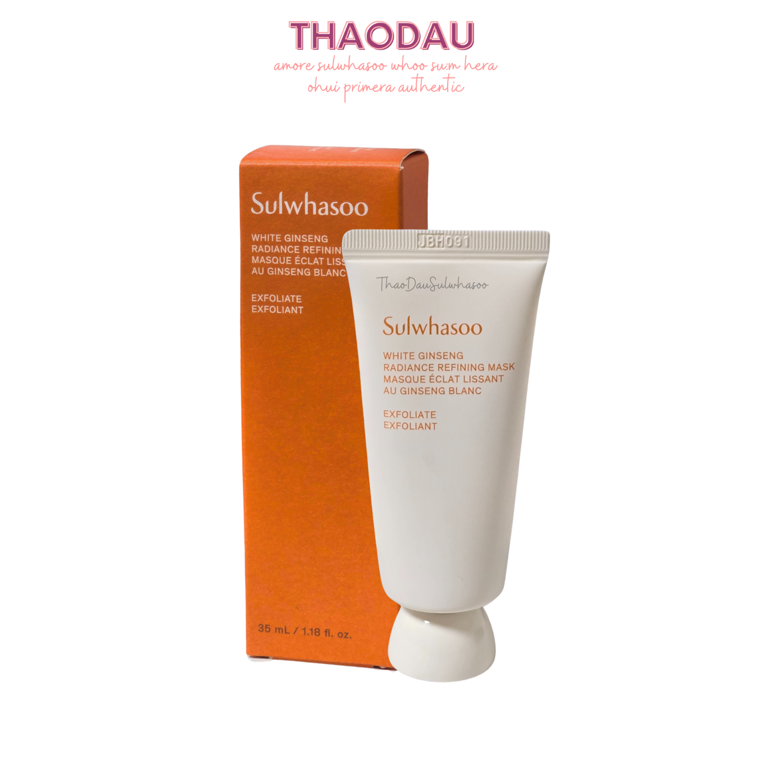 Sulwhasoo mặt nạ bạch sâm 35ml sulwhasoo white ginseng radiance refining mask tẩy tế bào chết dưỡng trắng mịn da tloskorea cũ