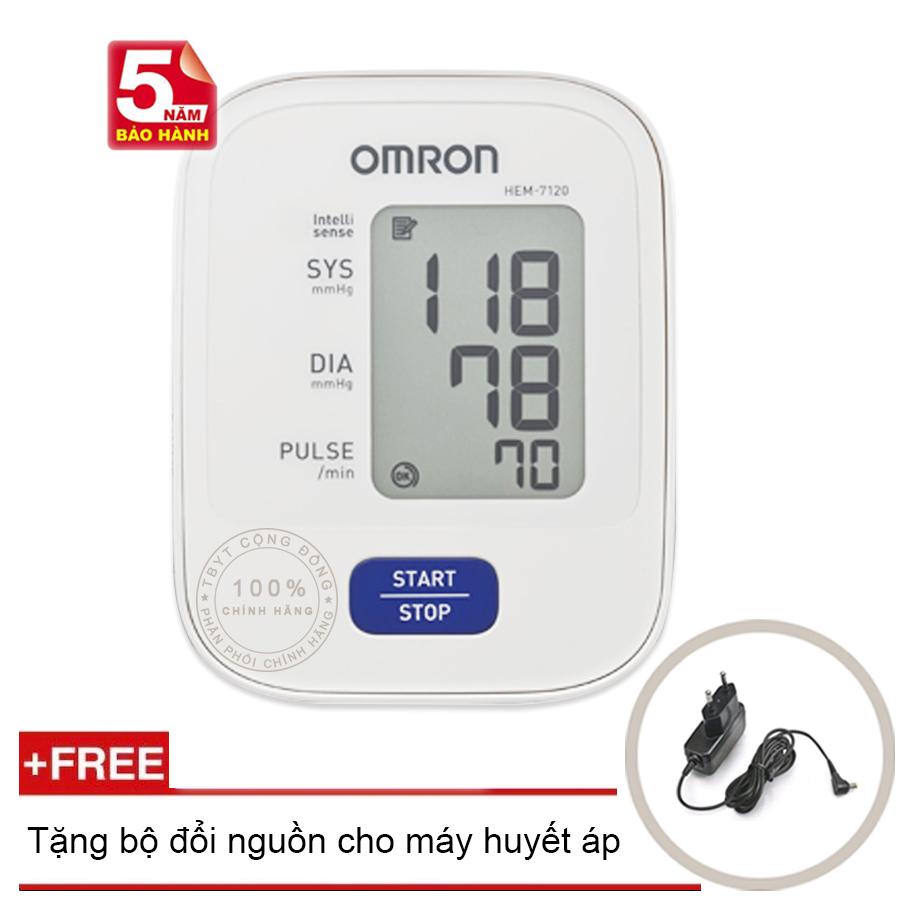Máy đo huyết áp bắp tay Omron HEM-7120 + Tặng bộ đổi nguồn OEM