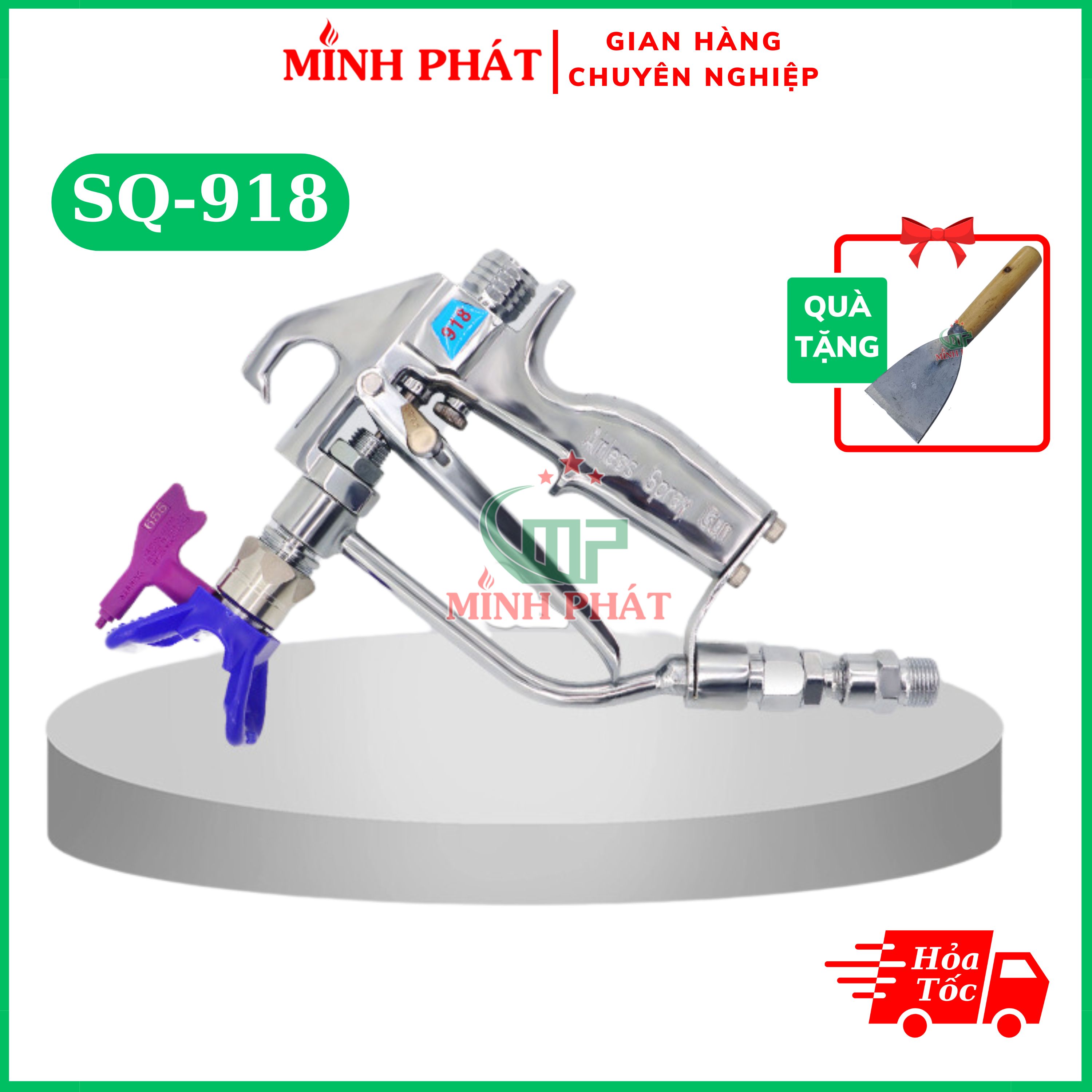 Súng phun trét tường sq-918 cao cấp minh phát , súng phun bột phun sơn đa năng công nghiệp áp lực cao