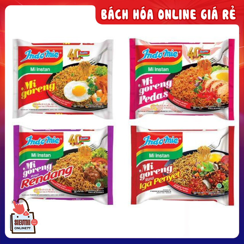 Combo từ 5 đến 10 gói mì trộn Indomie (có mix đều vị), mì xào indomie cực ngon số một thế giới, date mới, hsd lâu