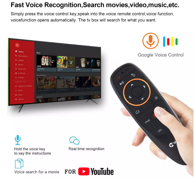 ĐIỀU KHIỂN CHUỘT BAY TÌM KIỀM GIỌNG NÓI DÙNG CHO tv box g10s - một chạm thông minh